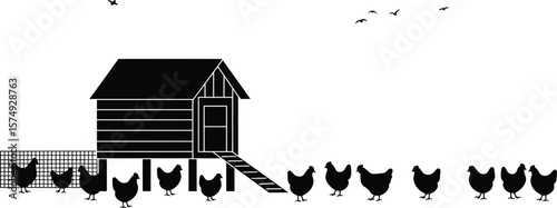 Minimalist Black and White Chicken Coop