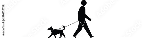 Dog Walking Vector - Minimalist Design