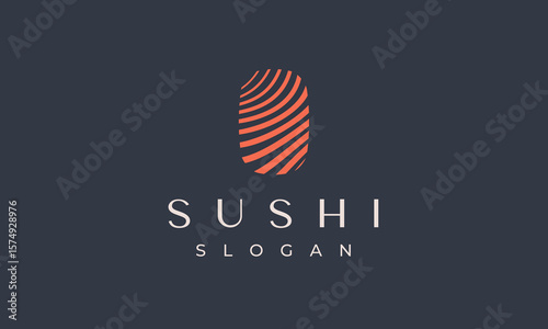 Elegant modern minimalist sushi logo template vector japanese food illustration design