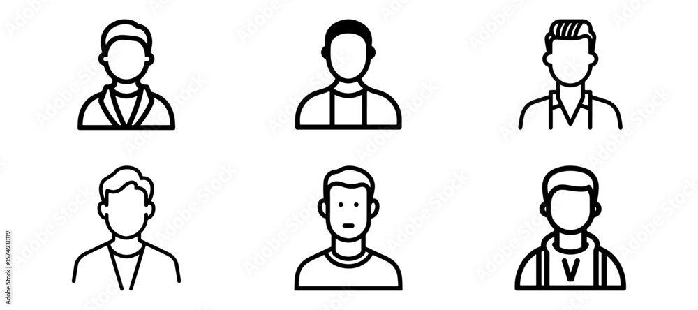 Fototapeta premium Human Person Icon silhouette Set, Vector Design