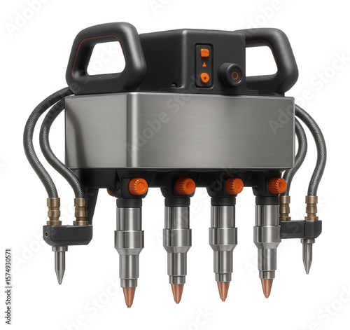 High-capacity plasma cutter with multiple torches for simultaneous cutting in a shipyard.
