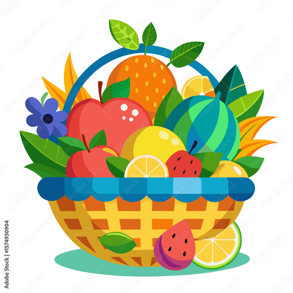 Fototapeta premium basket with fruits