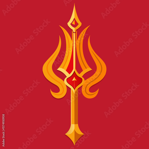 vector illustration of a trident