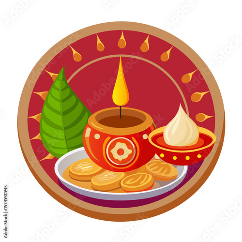 Durga Puja ingredients in a dish 