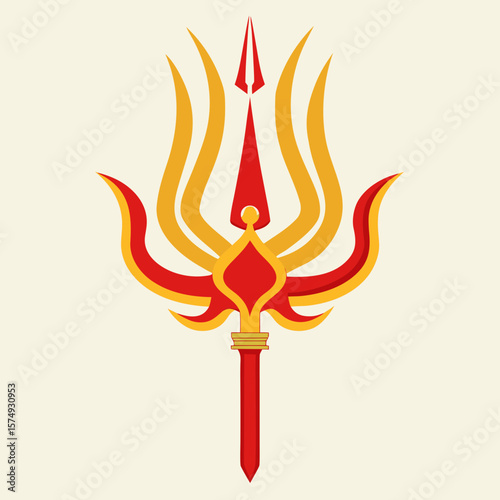 vector illustration of a trident