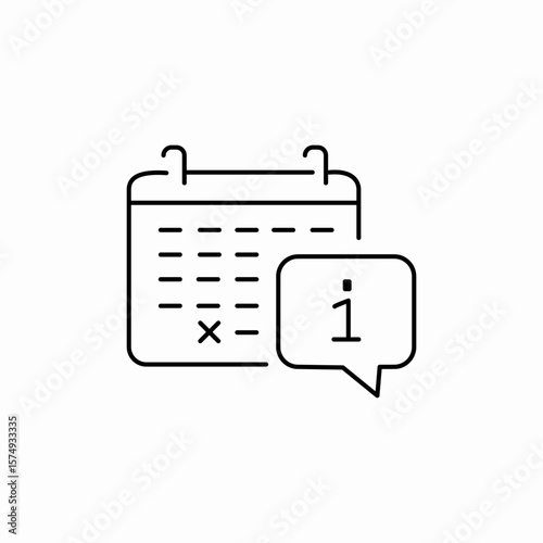 calendar chat information icon sign vector