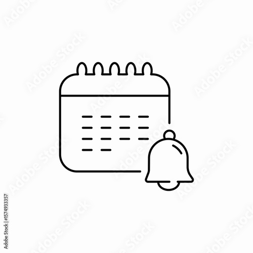 calendar schedule notification bell icon sign vector