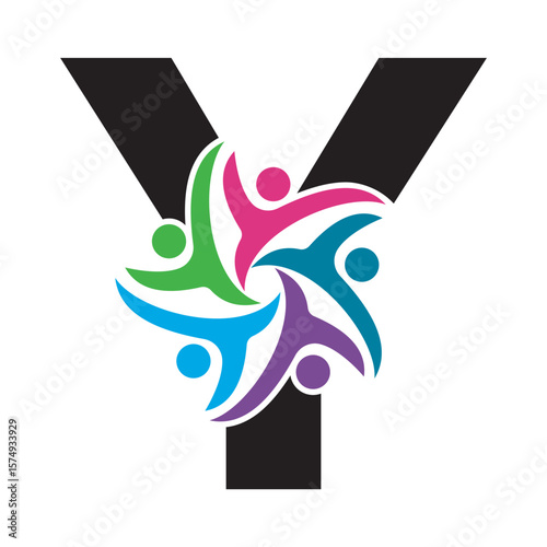 Initial Charity Logo combine with letter Y vector template