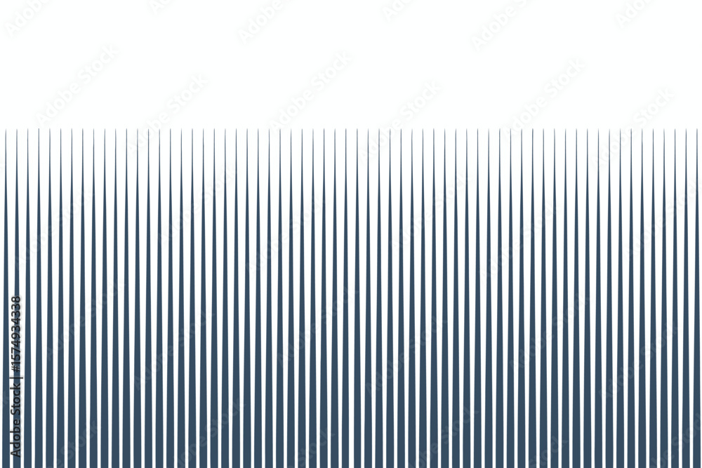Obraz premium A repeating pattern of dark blue vertical lines tapering to points against a white background image view