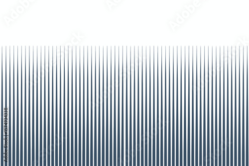 A repeating pattern of dark blue vertical lines tapering to points against a white background image view