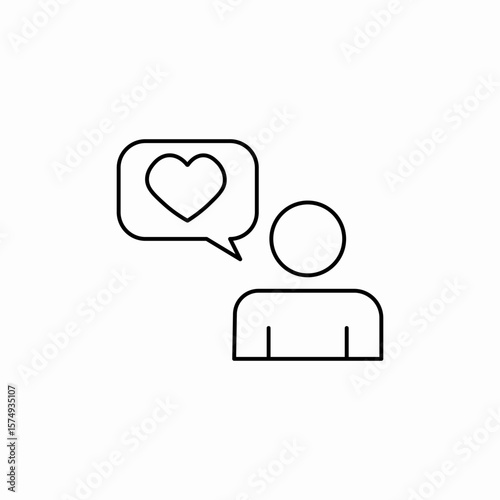 man speech bubble heart love icon sign vector