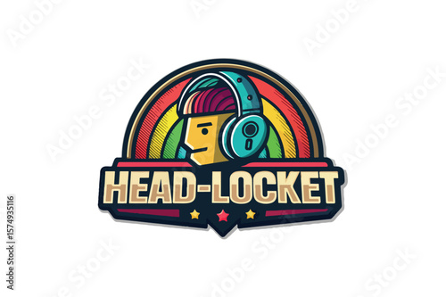 Head Locket Colorful Logo Vector On White Background.01