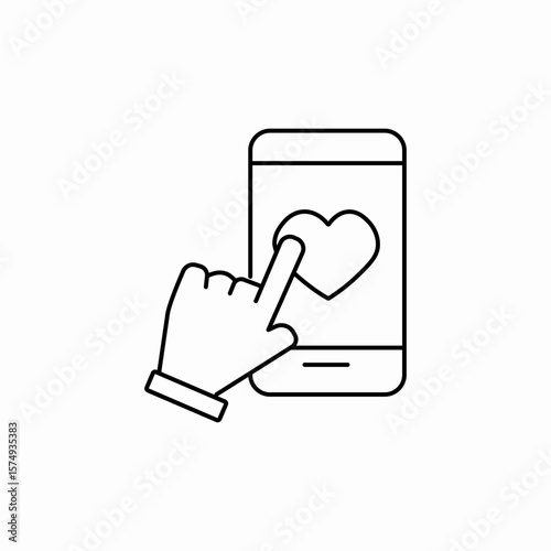 phone tap like icon sign vector