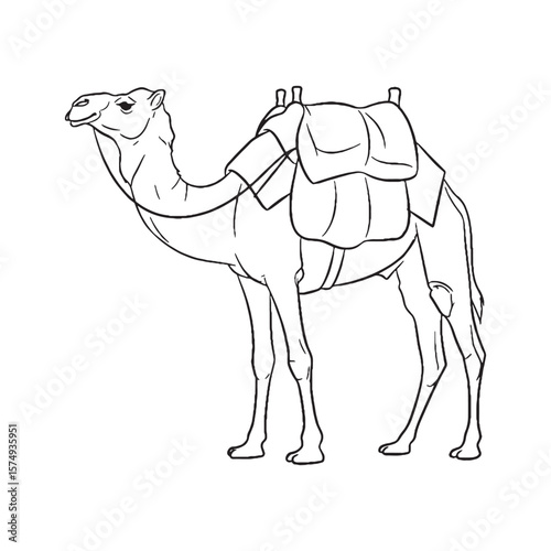 Illustrating Camel Form - Camel vector - Camel Line art - Camel Drawing - Vector Lineart of Camel - Camel icon - grand shape

