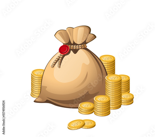 money sack, sack, casino, money, sack coins, coins, gambling, white background, clean background