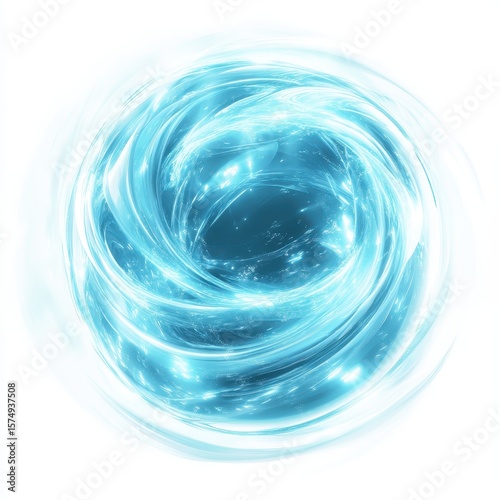 Light blue swirling vortex design.