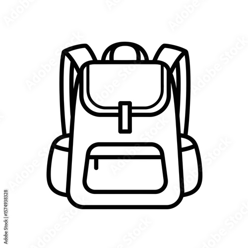 Vector backpack outline icon on a minimalist background  
