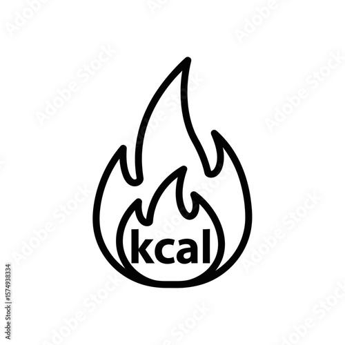 kcal symbol in flame icon design  