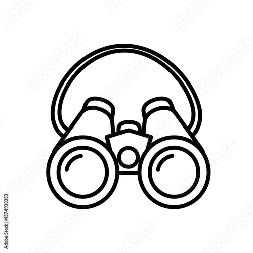 Vector icon of binoculars in a minimalistic style  