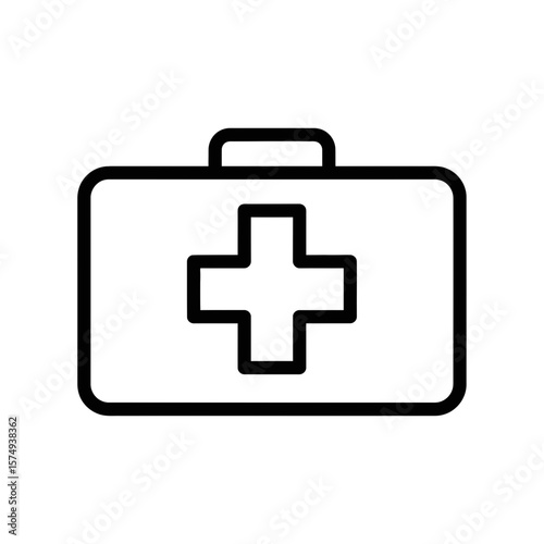 First Aid Kit Icon Outline Design on White Background  