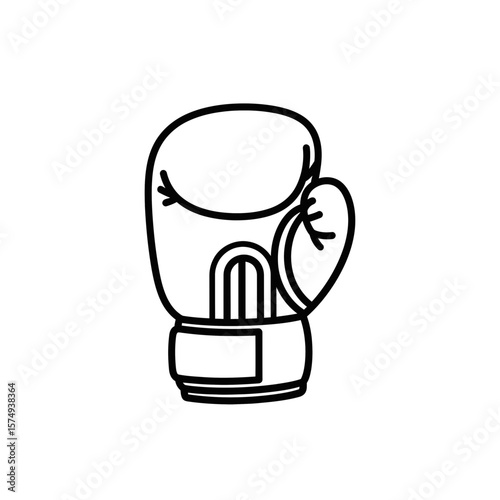 Boxing glove vector icon illustration in simple line style  