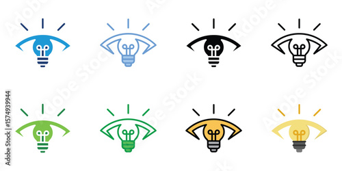 Visionary Icons Set Vector Multiple Style Collection