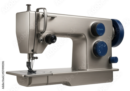 Zigzag sewing machine with a wide stitch width for sail-making operations.