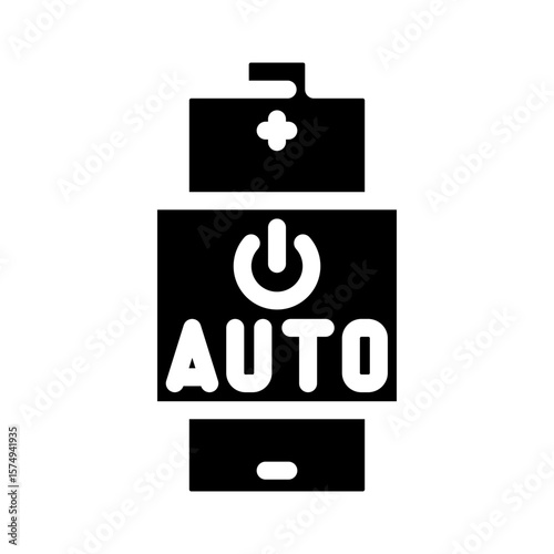 auto shut off glyph icon vector illustration