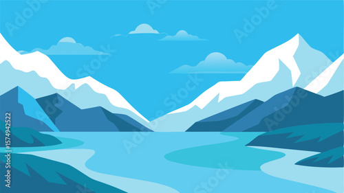 winter landscape with mountains