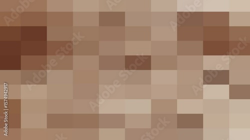 Mosaic pixels geometric background  squares texture brown beige checkered abstract pattern