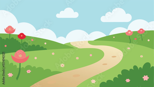 summer landscape with a road