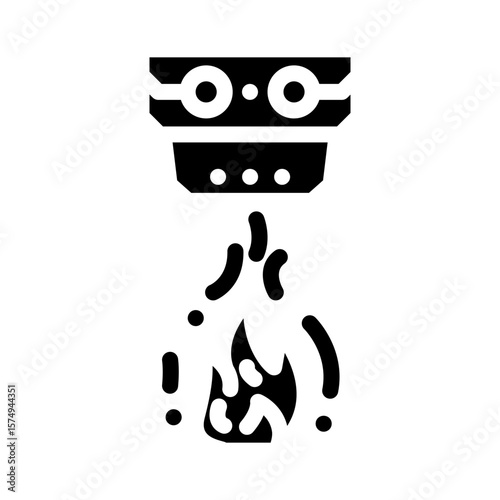 flame sensor module glyph icon vector illustration