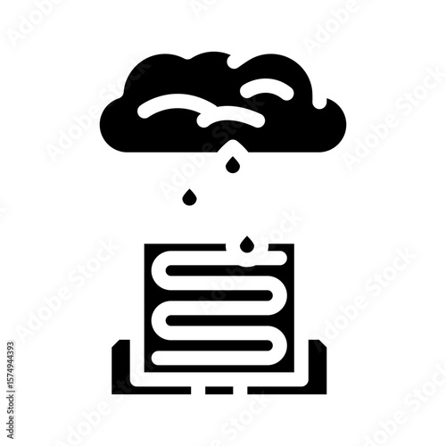 rain detection sensor glyph icon vector illustration