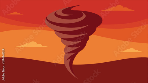 dramatic tornado with a spiral shape