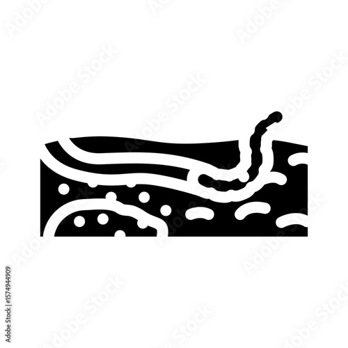 worms escaping from toxic ground glyph icon vector illustration