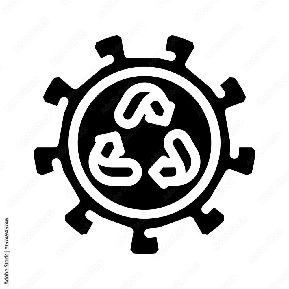 Obraz premium recyclable components glyph icon vector illustration