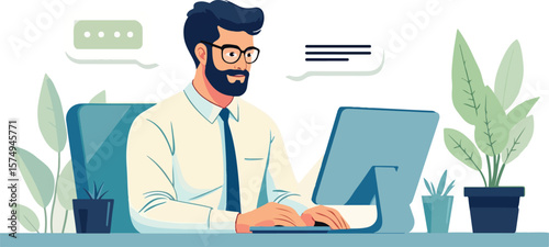 businessman working on laptop