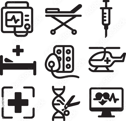 vector set of medical icons