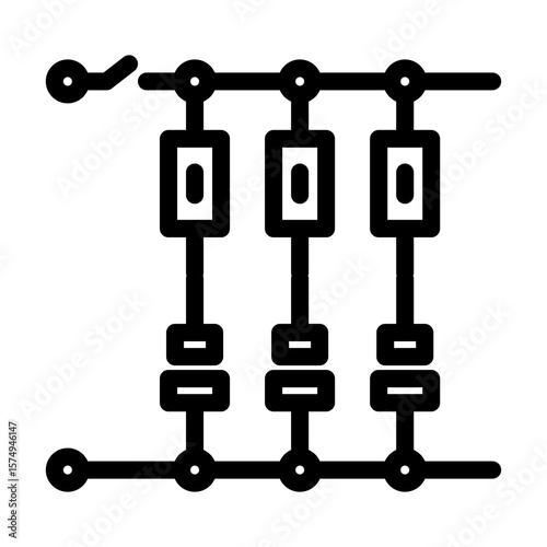 capacitors resistors layout line icon vector illustration