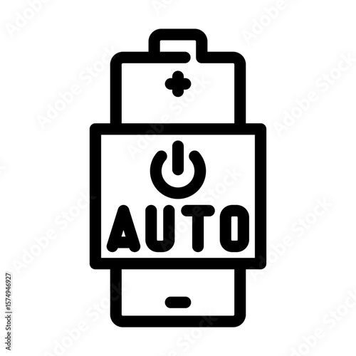 auto shut off line icon vector illustration