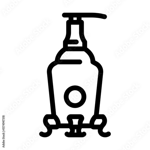 luxury branded soap bottle line icon vector illustration
