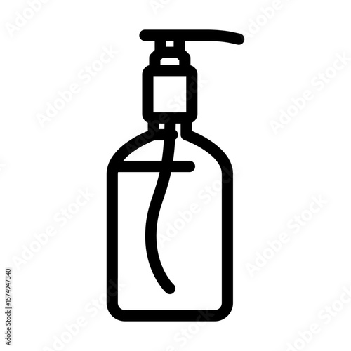 transparent soap bottle design line icon vector illustration