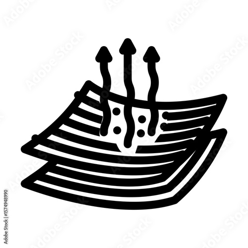 breathable fabric line icon vector illustration