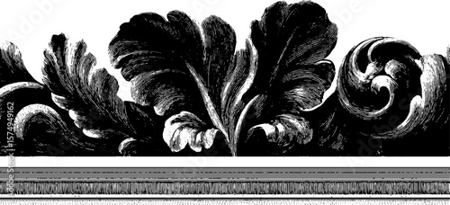 Fragmented temple design with engraved ornamental elements