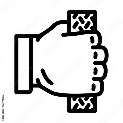 non slip grip line icon vector illustration
