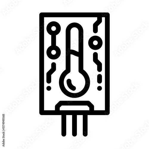 temperature sensor module line icon vector illustration
