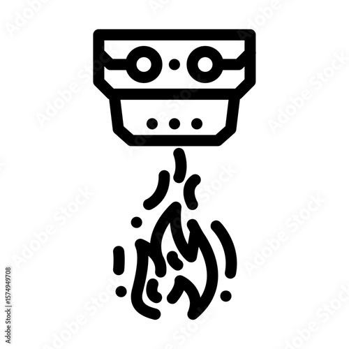 flame sensor module line icon vector illustration