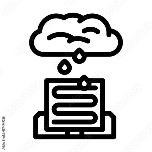 rain detection sensor line icon vector illustration