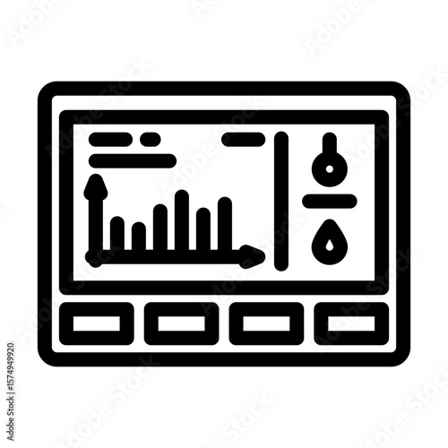 air quality monitoring sensor line icon vector illustration