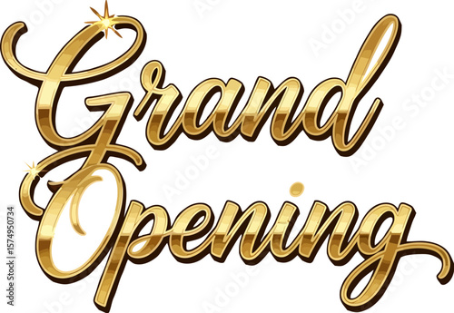 Grand opening golden text effect vector editable template for business promotion and advertisement use